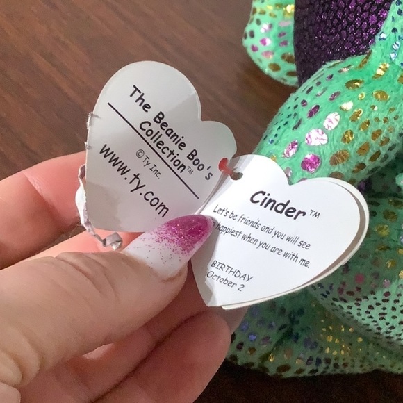 Ty Beanie Boos - NEW - Cinder Dragon - 9” tall  - super cute - Picture 6 of 8